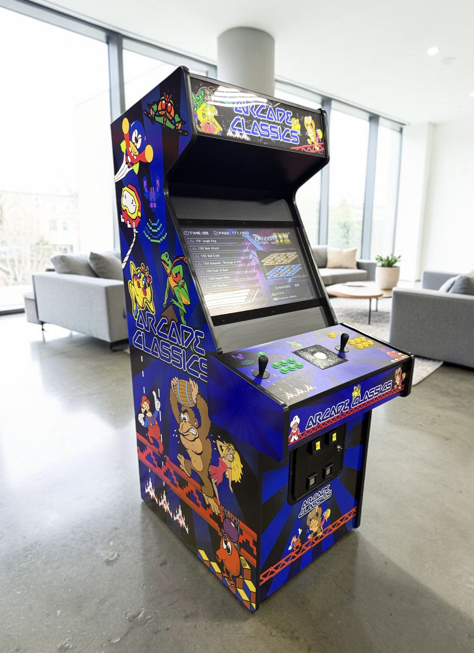 ARCADE CLASSICS- 2 PLAYER MACHINE- BRAND-NEW FULL-SIZE ARCADE- CLICK ON THE PICTURE OF THE MACHINE FOR GAME OPTIONS AND SHIPPING
